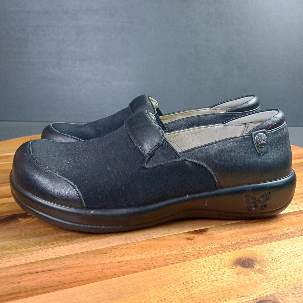 Alegria Comfort Shoes Womens Sz 7‎ - 7.5 Black KEL-101 Leather Slip On Nursing